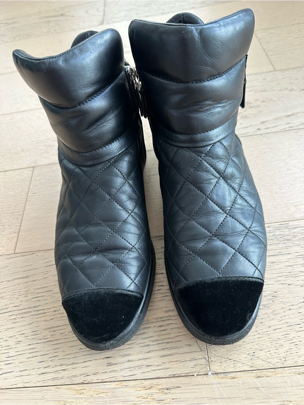 100%Authentic CHANEL Quilted Black Leather Ankle Boots - FALL FASHION TREND